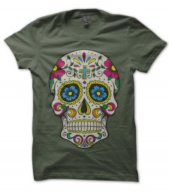 T-Shirt Homme Tête de Mort Mexicaine