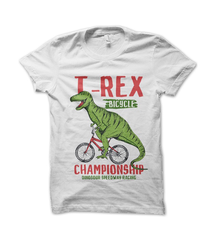 Tee Shirt T-Rex BiCycle Championship Racing Dinausore Vélocipède