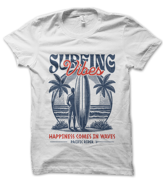 Tee Shirt Surfing Vibes Pacific Rider