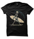 Tee Shirt Skull surfer on the Moon