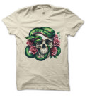 Tee Shirt Skull, Snake and Roses