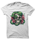 Tee Shirt Skull, Snake and Roses