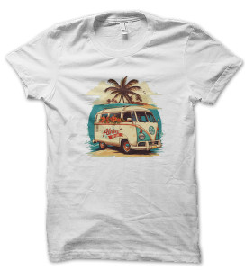 Tee Shirt Aloha minibus VW aquarelle